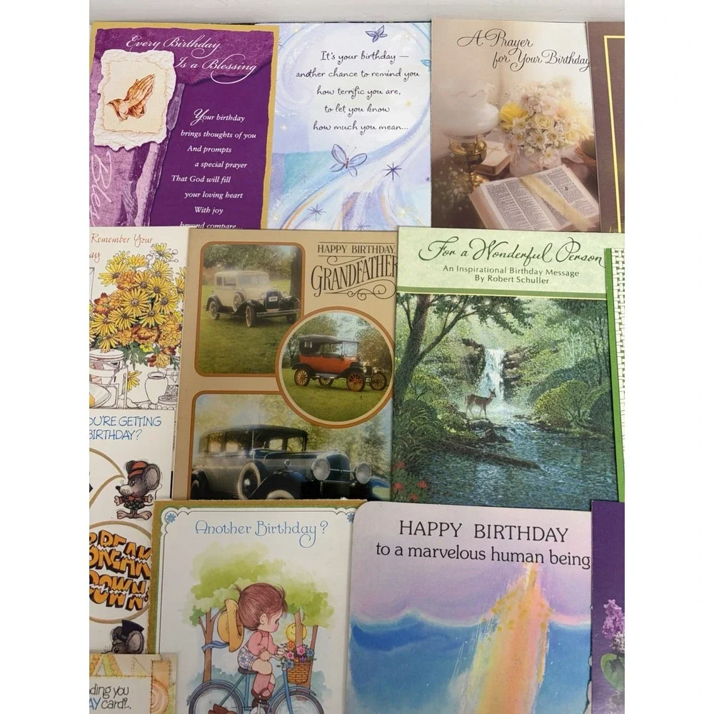 Vintage Birthday Cards Some Fronts ONLY Scrapbooking Crafts Decoupage Lot of 50+